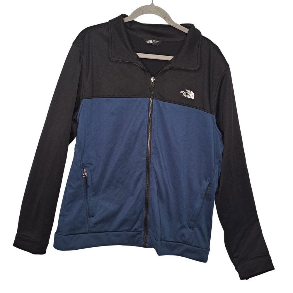The North Face Black Blue Full Zip Softshell Light Jacket Size Large